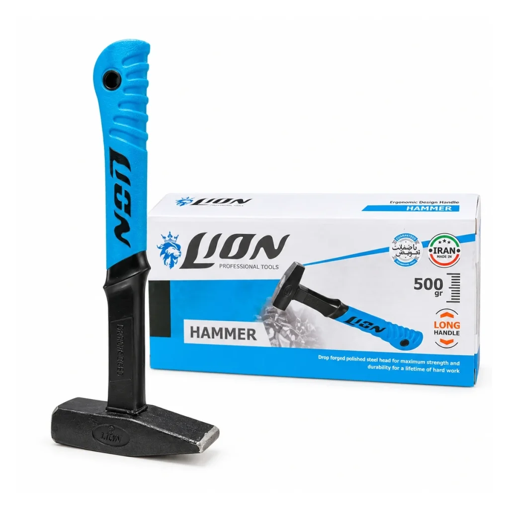 چکش مهندسی بلند پلاس Lion وزن 500 گرم